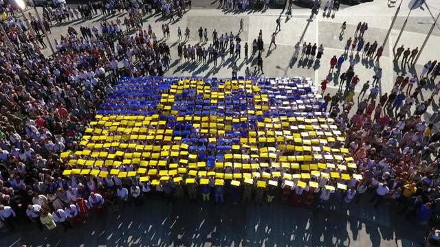 Флешмоб на День флага Украины