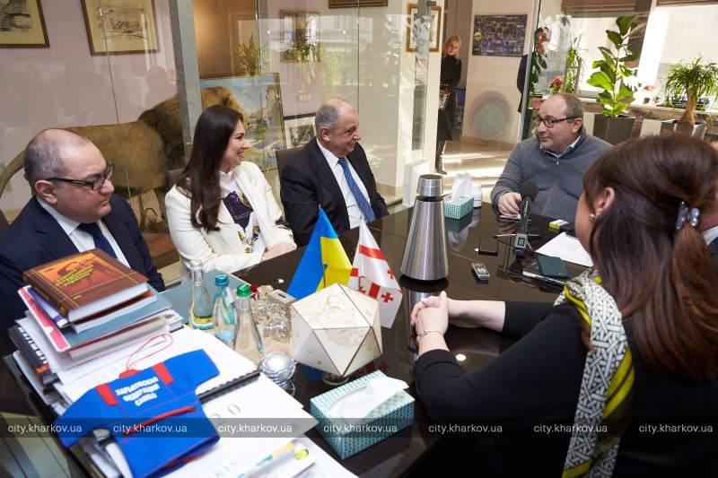 встреча Геннадия Кернеса с Чрезвычайным и Полномочным Послом Грузии в Украине Теймуразом Шарашенидзе