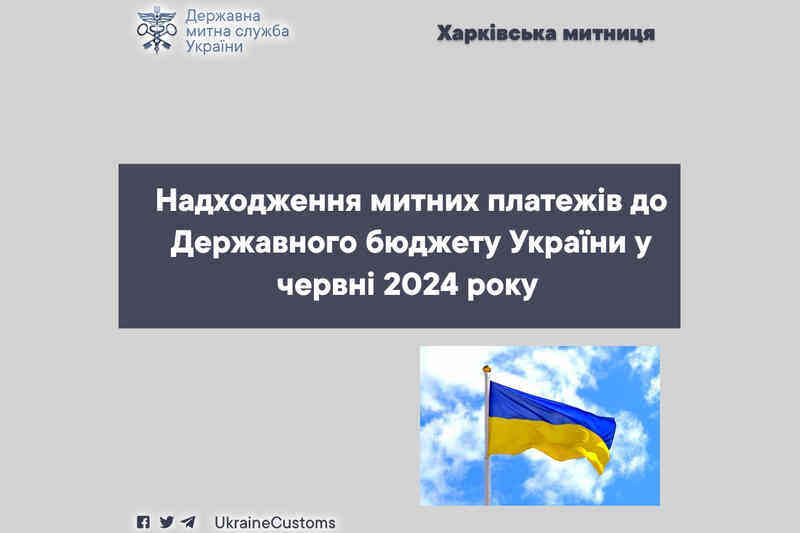 Надходження митних платежів до Державного бюджету України у червні 2024 року