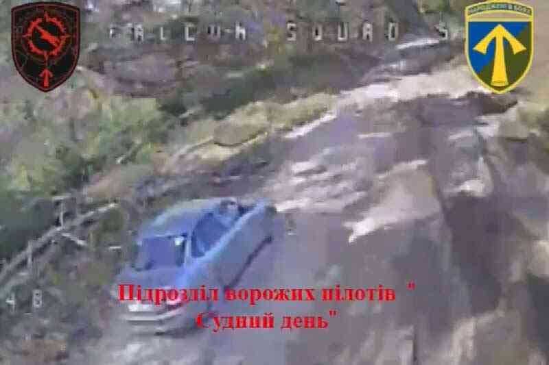 Знищення автівки російських  окупантів