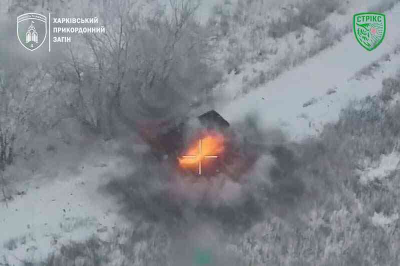 Уничтожение транспортного средства батальона российских захватчиков «Ахмат»