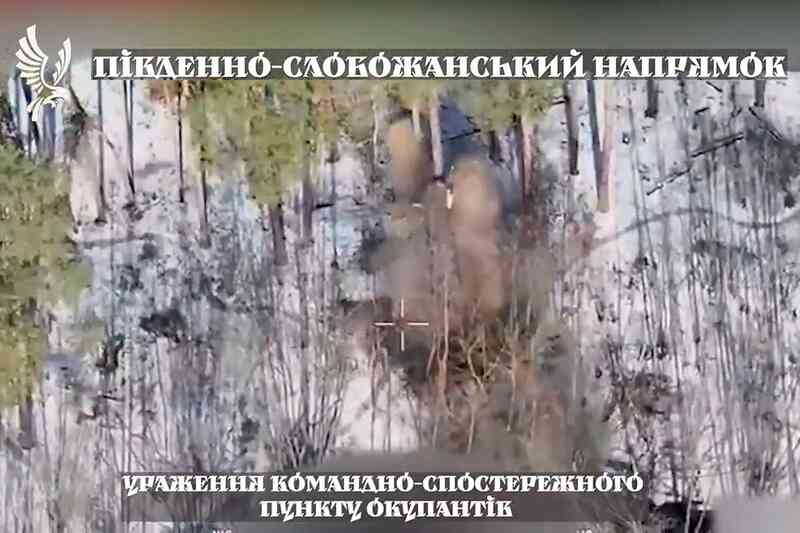 Поражение командно-наблюдательного пункта оккупантов