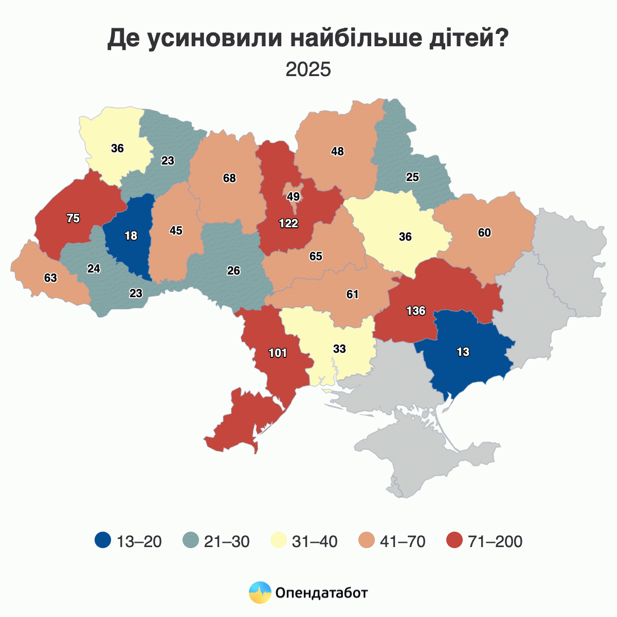 Де усиновили найбільше дітей?