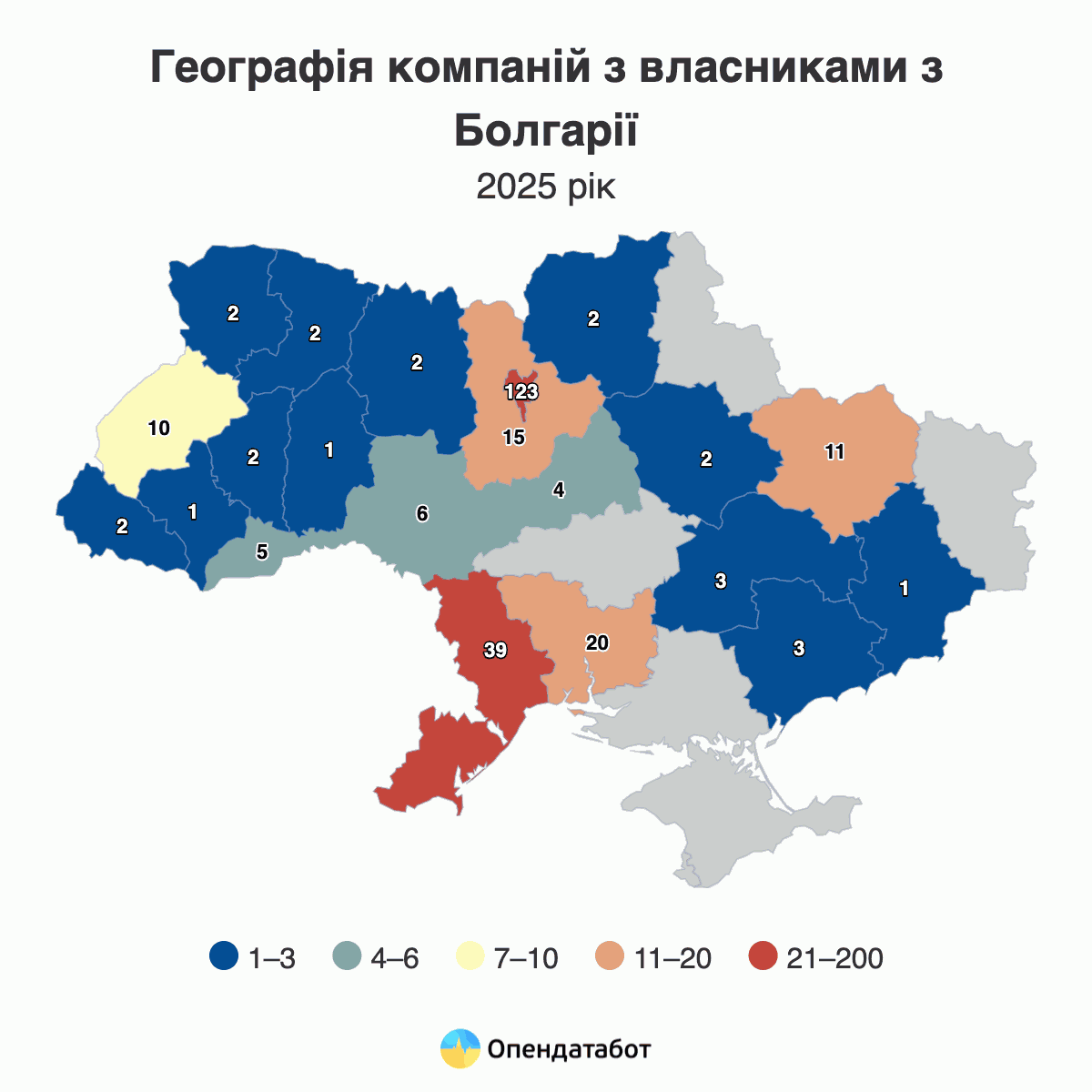 География компаний с владельцами из Болгарии